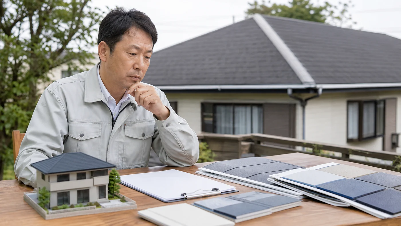 30坪住宅の屋根塗装費用を見積書と屋根模型で確認する日本人の施主