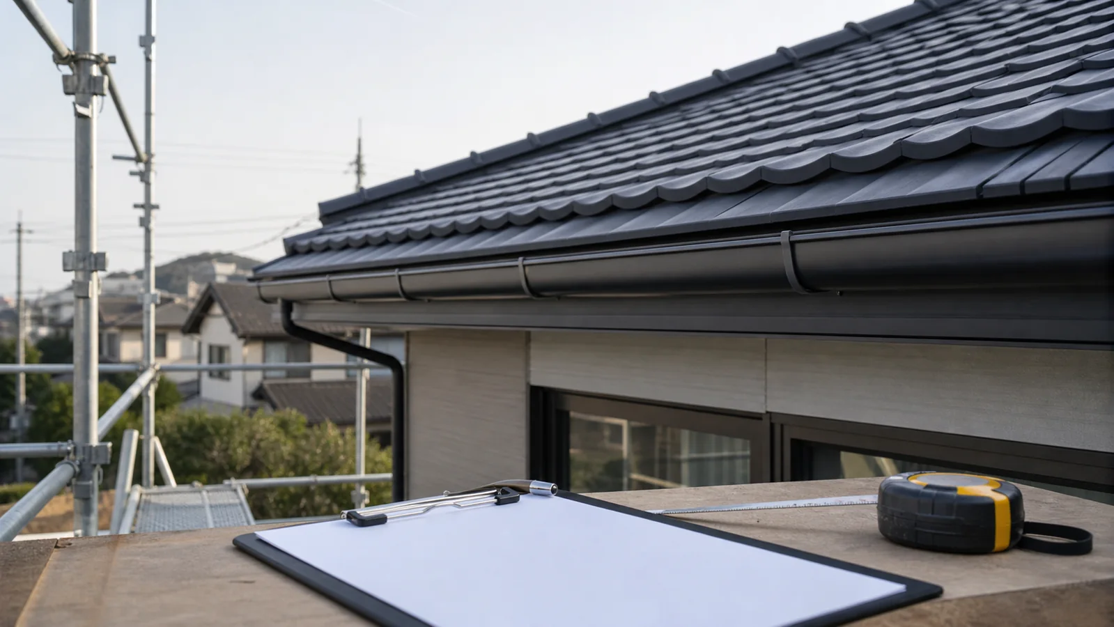 屋根修理の足場代と見積もり内訳を確認するイメージ