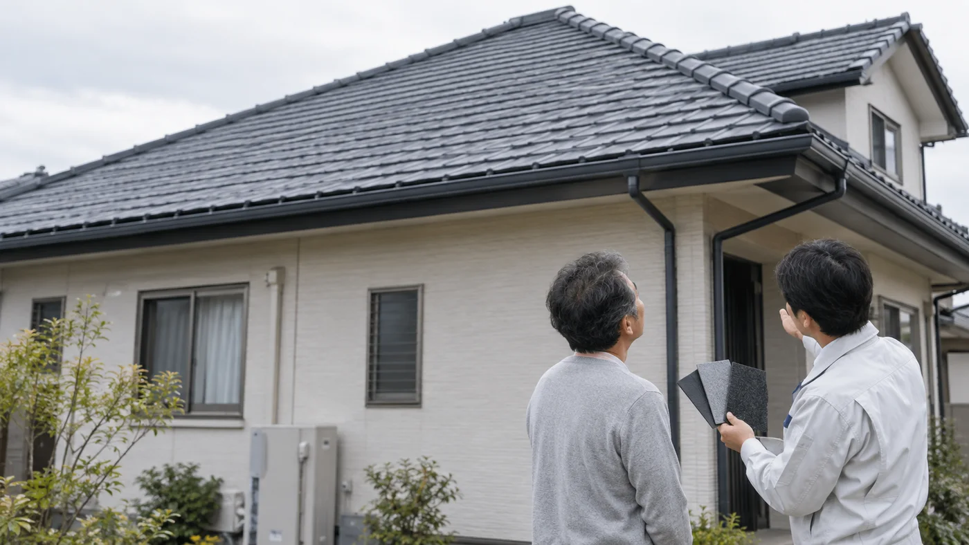 日本の戸建ての図面と過去の修繕記録を確認する施主