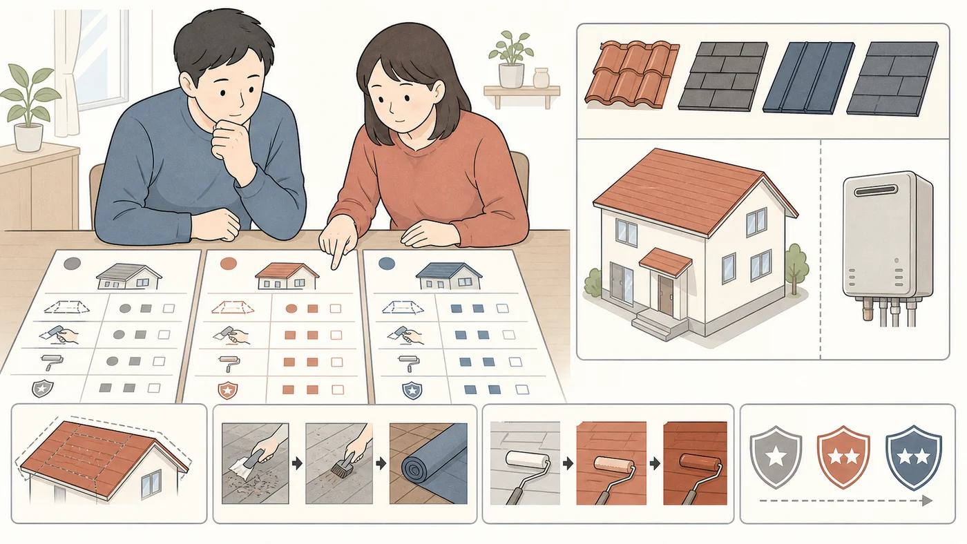 トタン屋根塗装の複数見積もりを比較する日本人夫婦